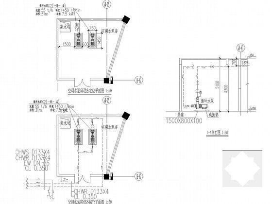 两层科技研发中心暖通空调设计CAD施工图纸(水系统流程图) - 4