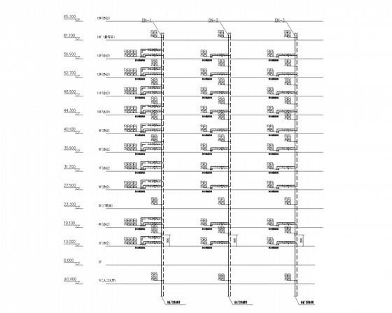 34层办公楼暖通系统设计CAD施工图纸（VAV系统高压微雾加湿） - 2