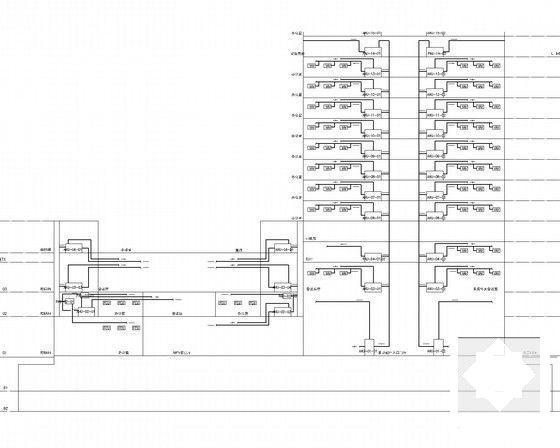 34层办公楼暖通系统设计CAD施工图纸（VAV系统高压微雾加湿） - 3