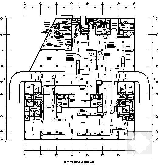 高层办公大厦暖通空调设计CAD施工图纸（人防工程）(空气处理机) - 5
