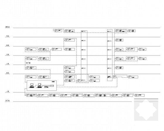 5层综合办公楼强弱电CAD施工图纸（安保、楼宇自控、停车场智能管理系统） - 5