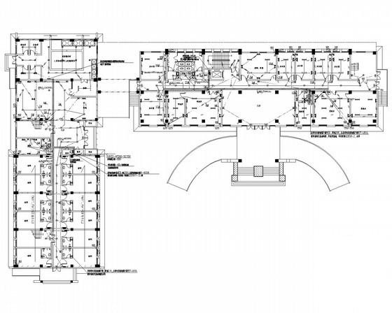 6层行政办公楼强弱电CAD施工图纸（辅房） - 1