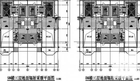 5层商住别墅楼采暖通风设计CAD施工图纸（地面辐射采暖） - 3