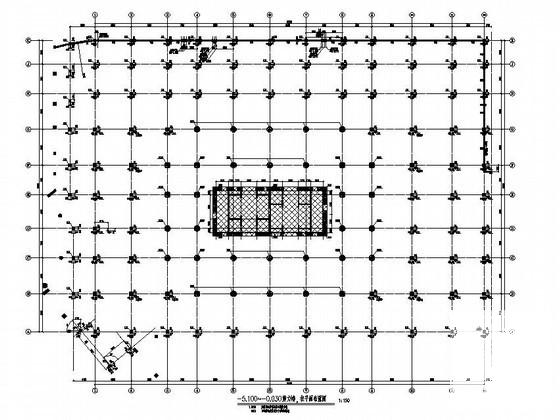 54层办公楼下部钢骨部分结构设计图纸(平面布置图) - 1