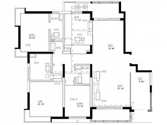 公寓楼采暖通风系统CAD施工图纸（风冷热泵） - 3