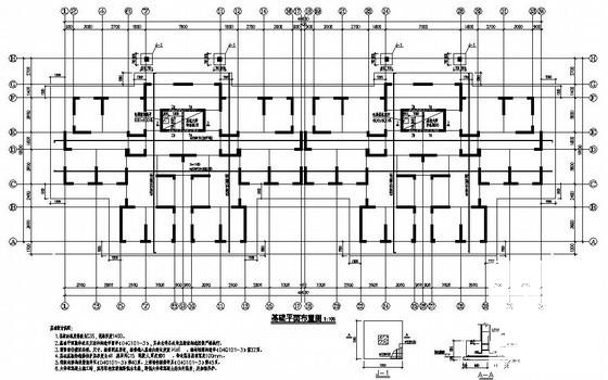 上28层剪力墙结构住宅楼结构设计CAD图纸(基础配筋图) - 1