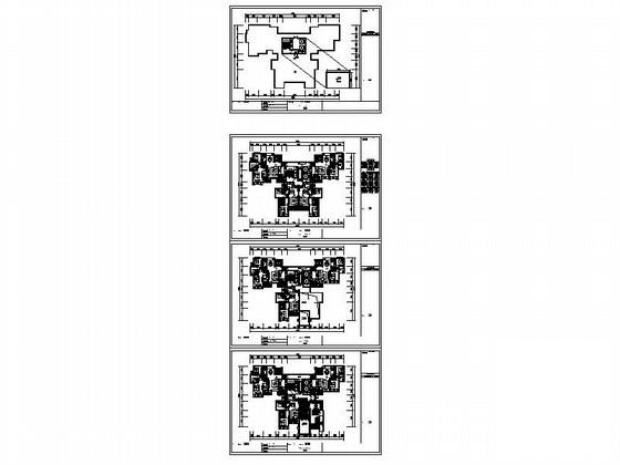 高层一梯四住宅楼户型平面图纸（80、100、120平方米） - 3