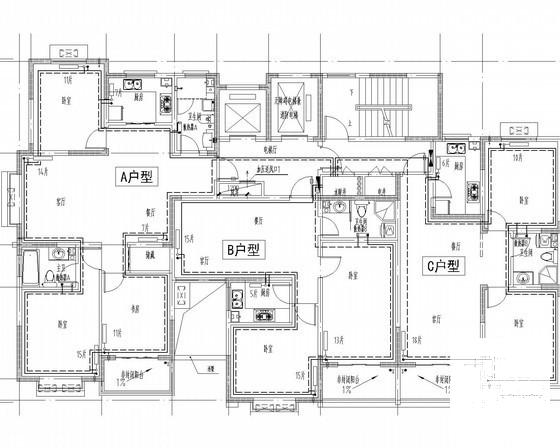 高层住宅楼项目采暖通风及防排烟系统设计CAD施工图纸 - 1