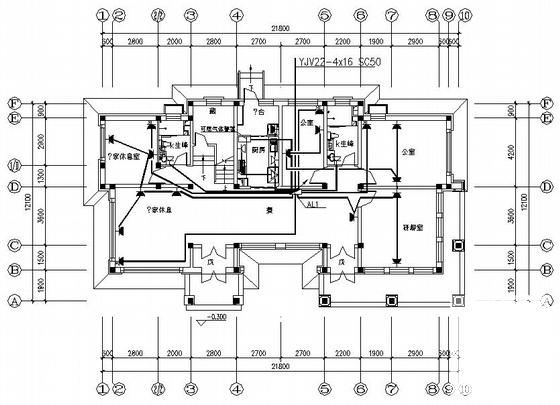 3层专家办公楼电气CAD施工图纸（三级负荷） - 4
