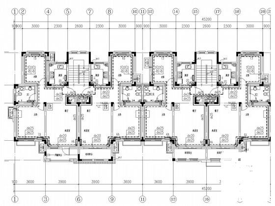多层住宅楼建筑采暖通风排烟系统设计CAD施工图纸（机械采暖系统） - 1