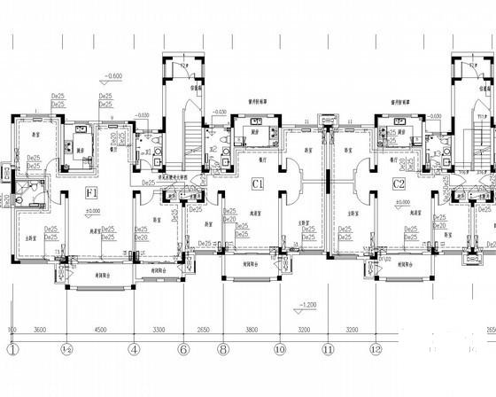 多层住宅楼建筑采暖通风排烟系统设计CAD施工图纸（机械采暖系统） - 2