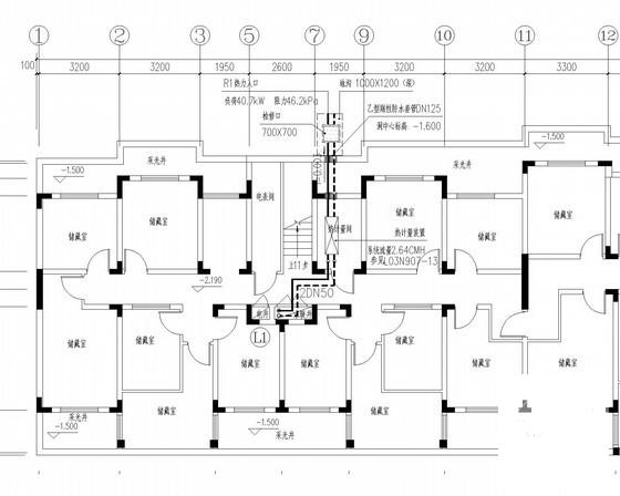多层住宅楼建筑采暖通风排烟系统设计CAD施工图纸（机械采暖系统） - 4