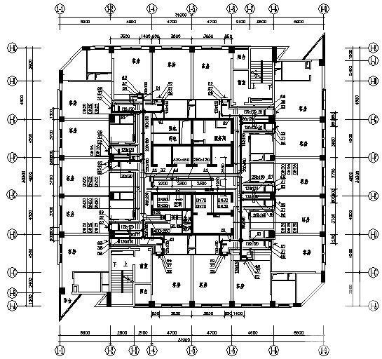 15层五星级酒店中央空调系统设计CAD图纸 - 1