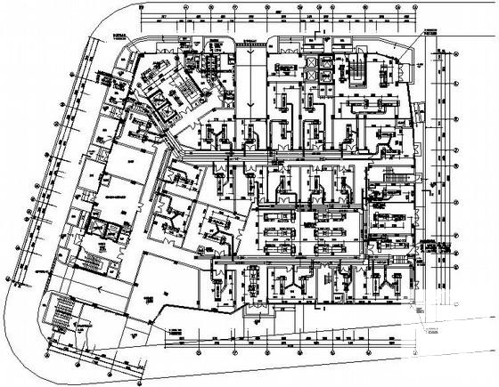 13层酒店综合楼空调通风设计CAD施工图纸(风机盘管安装) - 1