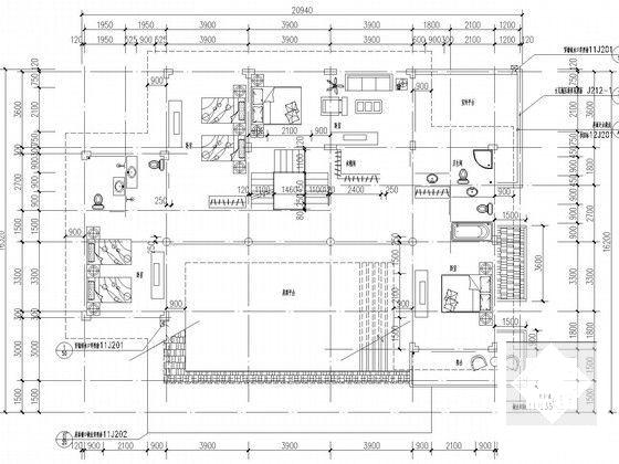 多套小型别墅建筑暖通空调系统设计CAD施工图纸（风冷模块多联机系统） - 5