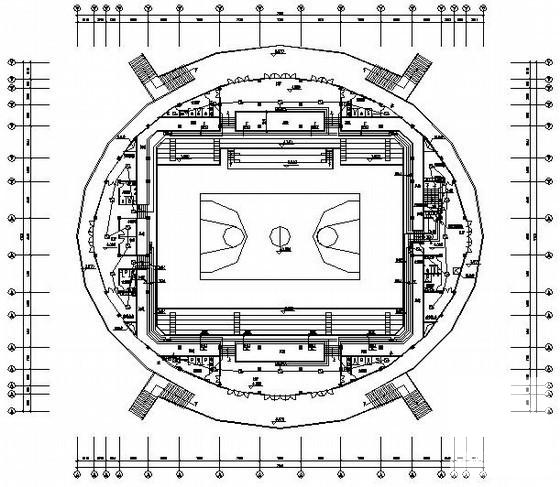 3层体育馆电气CAD施工图纸（三级负荷）(防雷接地装置) - 1