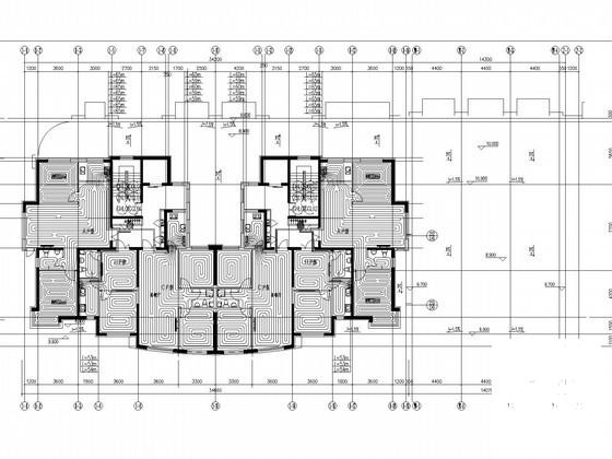 高层住宅楼小区采暖通风系统设计CAD施工图纸（地下设计） - 3