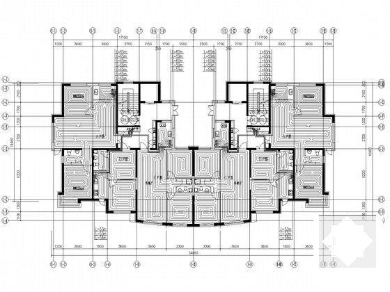 高层住宅楼小区采暖通风系统设计CAD施工图纸（地下设计） - 4