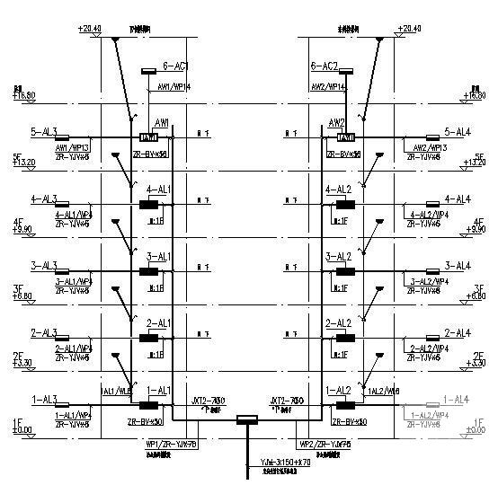 公司5层宿舍楼电气改造CAD施工图纸（三级负荷） - 4