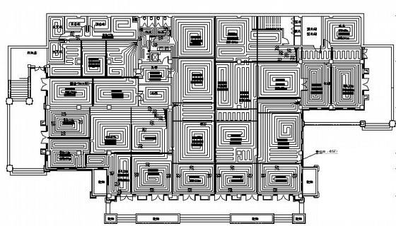 山庄别墅建筑暖通空调设计CAD施工图纸(地面辐射采暖) - 1