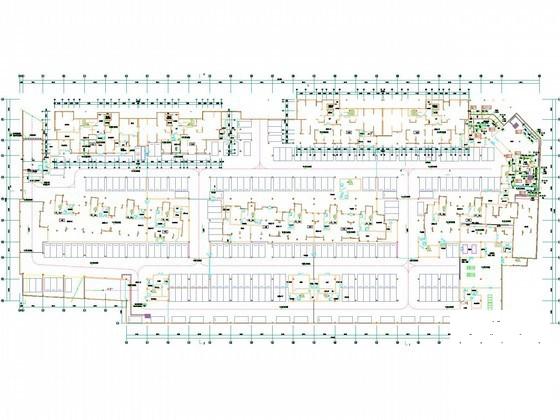 多层住宅楼小区采暖通风排烟系统设计CAD施工图纸（地库设计）(柜式分体空调) - 1