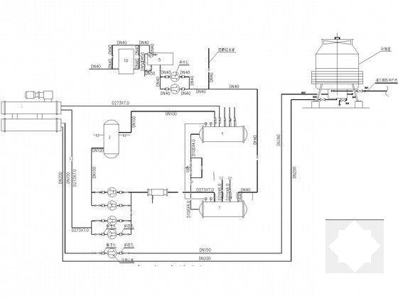 高层行政办公楼暖通空调及防排烟系统设计CAD施工图纸（动力工程）(螺杆式制冷机组) - 5