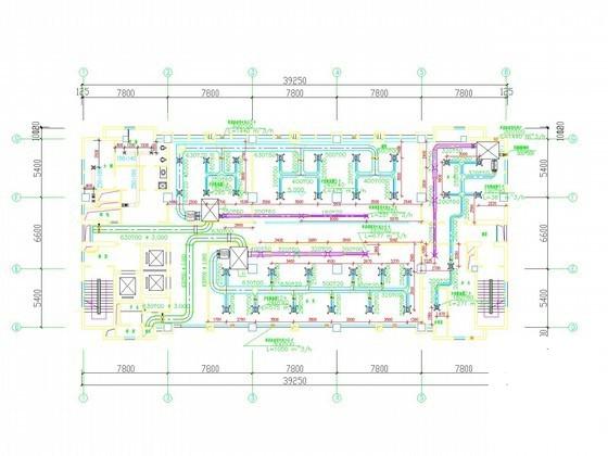 8层酒店综合楼空调通风系统设计CAD施工图纸（机房设计） - 2