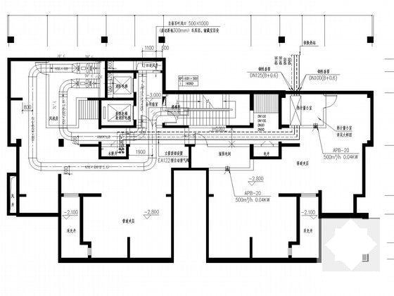 高层住宅楼采暖通风系统设计CAD施工图纸(柜式分体空调) - 5