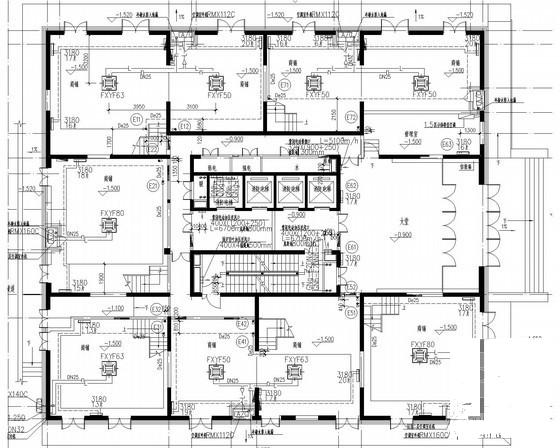 26层层酒店采暖及防排烟系统设计CAD施工图纸（大院作品） - 2