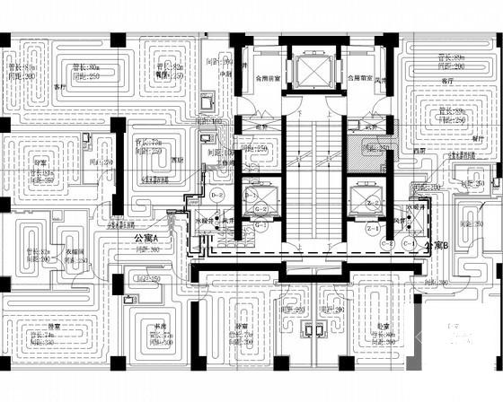 超高层公寓住宅楼空调采暖通风及防排烟系统CAD施工图纸（大院作品FCU加新风系统）(混凝土基础) - 1