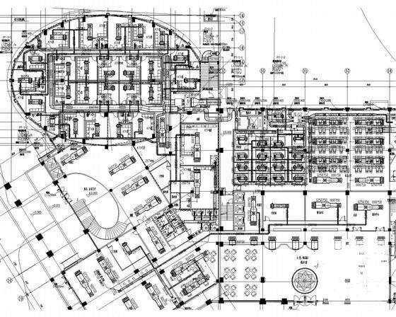 多层公共酒店空调通风系统设计CAD施工图纸（全热回收热量）(机械加压送风) - 1