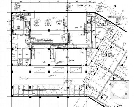 多层公共酒店空调通风系统设计CAD施工图纸（全热回收热量）(机械加压送风) - 4