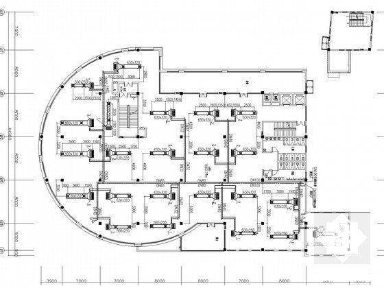 5层酒店暖通空调系统设计CAD施工图纸（风冷热泵机组） - 4