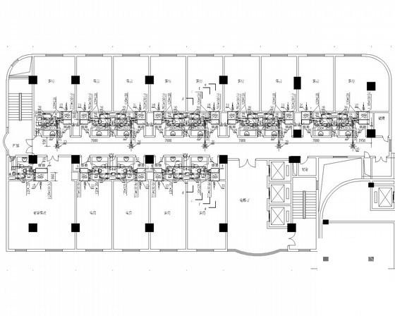 酒店建筑空调系统设计CAD施工图纸（新风机房大样图纸） - 1