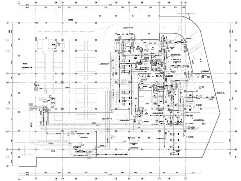 18层五星级酒店暖通空调全系统设计CAD施工图纸（制冷机房） - 1