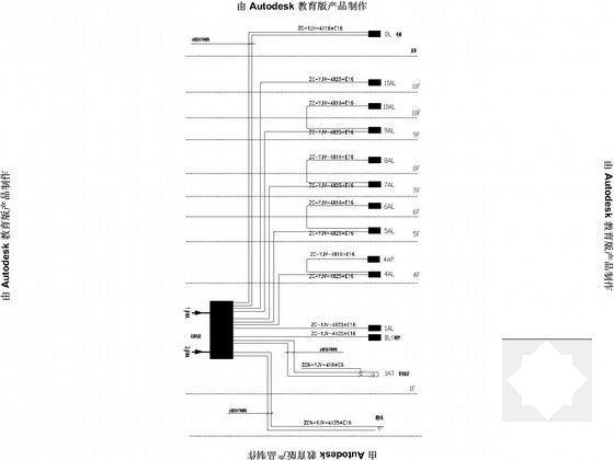 11层酒店装修工程强电系统CAD施工图纸（给排水） - 4