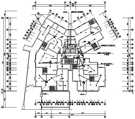 上33层住宅楼电气CAD施工图纸（一类高层）(自动报警系统) - 2