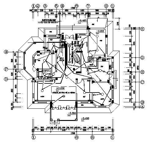 两层别墅电气CAD施工图纸（三级负荷） - 1
