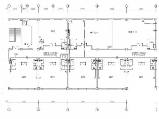 5层酒店综合楼强弱电CAD施工图纸(电视监控系统) - 2