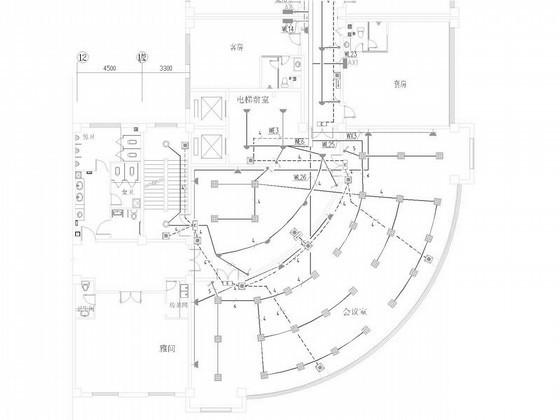 5层酒店综合楼强弱电CAD施工图纸(电视监控系统) - 4