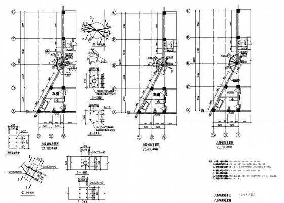 酒店弧形幕墙建筑结构设计方案CAD图纸(平面布置图) - 1