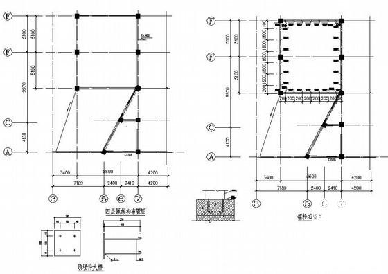 酒店弧形幕墙建筑结构设计方案CAD图纸(平面布置图) - 4