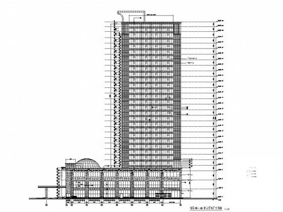 30层酒店玻璃石材幕墙CAD施工图纸 - 1