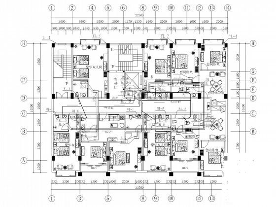 9层宾馆建筑水电CAD施工图纸 - 1