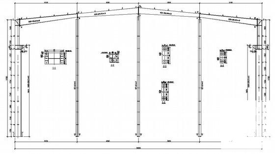 48mX64m厂房钢结构设计图纸(平面布置) - 1