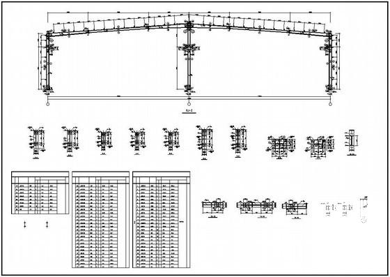 21m两跨双坡带吊车厂房结构设计图纸(平面布置图) - 3