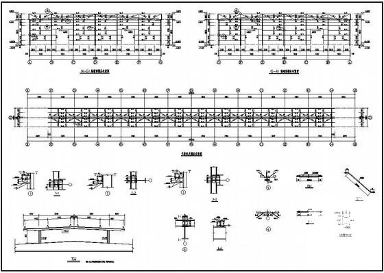 21m两跨双坡带吊车厂房结构设计图纸(平面布置图) - 4