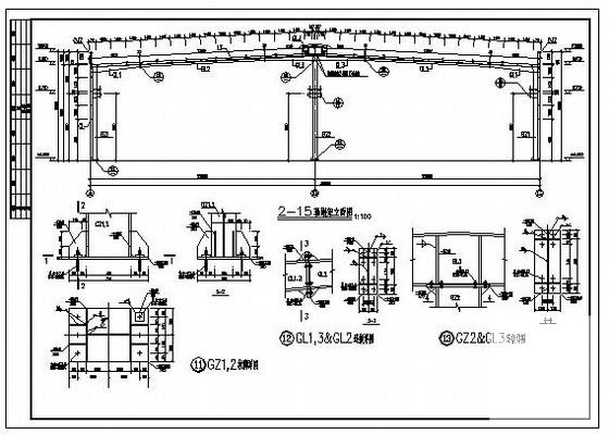 单层门式刚架厂房结构设计方案CAD图纸 - 4