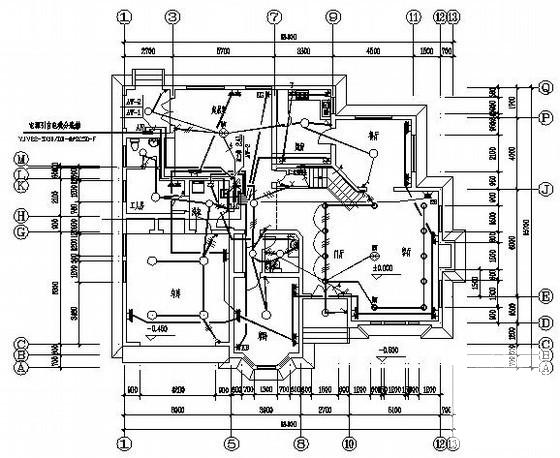 地上两层花园别墅电气CAD施工图纸（三级负荷) - 1