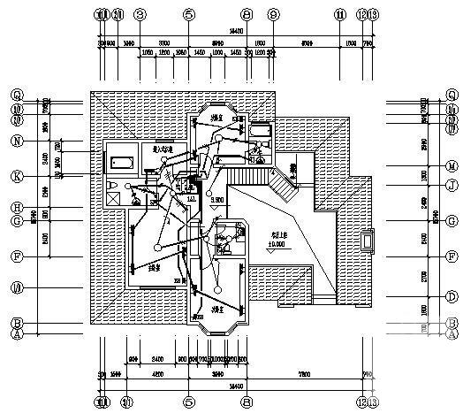 地上两层花园别墅电气CAD施工图纸（三级负荷) - 2